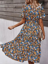 Summer New Fashion Floral Dress - Midi Dresses - INS | Online Fashion Free Shipping Clothing, Dresses, Tops, Shoes - 18/06/2021 - 20-30 - color-blue