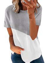 Summer Short Sleeve Two Tone Contrasting Neckline T-shirt - T-Shirts - INS | Online Fashion Free Shipping Clothing, Dresses, Tops, Shoes - 02/04/2021 - 2XL - Black