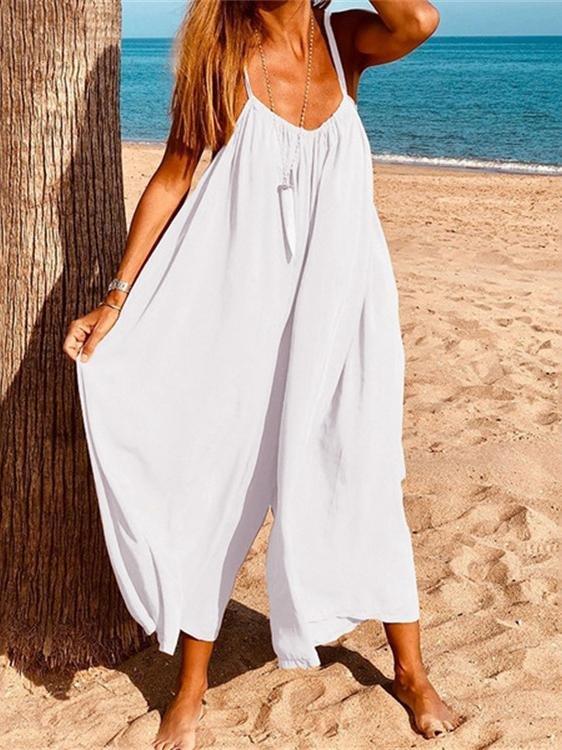 Summer Sleeveless Loose Leisure Cool One-Piece Suspenders - Jumpsuits & Rompers - INS | Online Fashion Free Shipping Clothing, Dresses, Tops, Shoes - 17/07/2021 - 20-30 - Bottoms