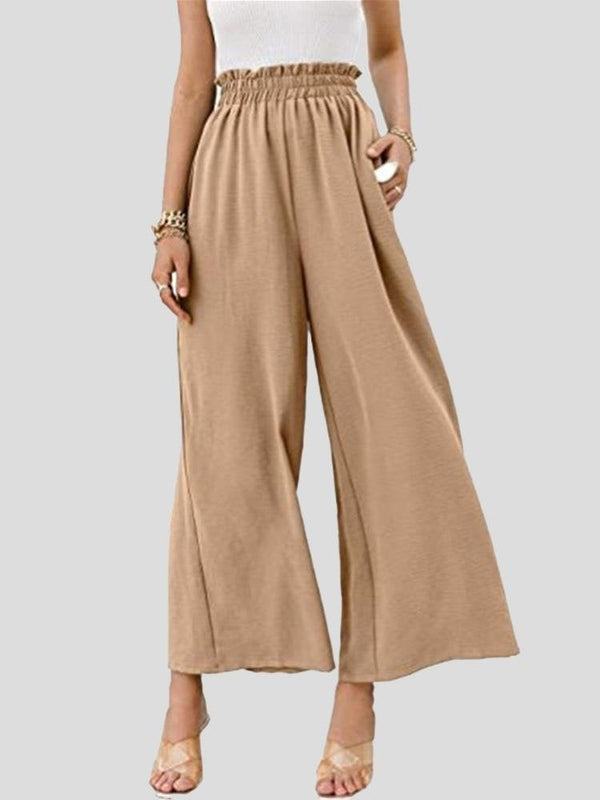 Summer Solid High-waist Nine-point Soft Wide-leg Pants - Pants - INS | Online Fashion Free Shipping Clothing, Dresses, Tops, Shoes - 17/07/2021 - 20-30 - BOT2107171113