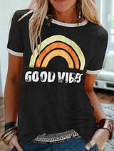 Summer Sunshine Graphic Tees Letter Printed Casual Loose T-Shirt - T-shirts - INS | Online Fashion Free Shipping Clothing, Dresses, Tops, Shoes - 12/05/2021 - 120521 - Color_Black