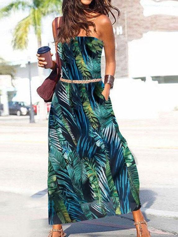 Summer Tube Up Sleeveless Long Dress - Maxi Dresses - INS | Online Fashion Free Shipping Clothing, Dresses, Tops, Shoes - 13/07/2021 - 20-30 - color-green