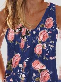 Summer V Neck Sleeveless Print Mini Dress - Mini Dresses - INS | Online Fashion Free Shipping Clothing, Dresses, Tops, Shoes - 05/07/2021 - 10-20 - color-black