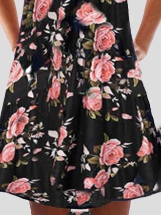 Summer V Neck Sleeveless Print Mini Dress - Mini Dresses - INS | Online Fashion Free Shipping Clothing, Dresses, Tops, Shoes - 05/07/2021 - 10-20 - color-black
