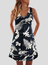 Summer V Neck Sleeveless Print Mini Dress - Mini Dresses - INS | Online Fashion Free Shipping Clothing, Dresses, Tops, Shoes - 05/07/2021 - 10-20 - color-black