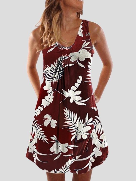 Summer V Neck Sleeveless Print Mini Dress - Mini Dresses - INS | Online Fashion Free Shipping Clothing, Dresses, Tops, Shoes - 05/07/2021 - 10-20 - color-black