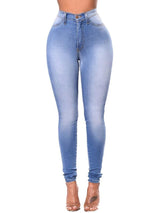 Summer Women Casual High Waist Stretch Skinny Jeans Washed Denim - Jeans - INS | Online Fashion Free Shipping Clothing, Dresses, Tops, Shoes - 15/03/2021 - 2XL - 3XL