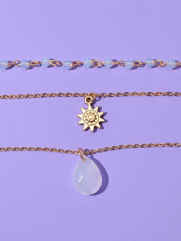 Sun Charm Layered Necklace - INS | Online Fashion Free Shipping Clothing, Dresses, Tops, Shoes