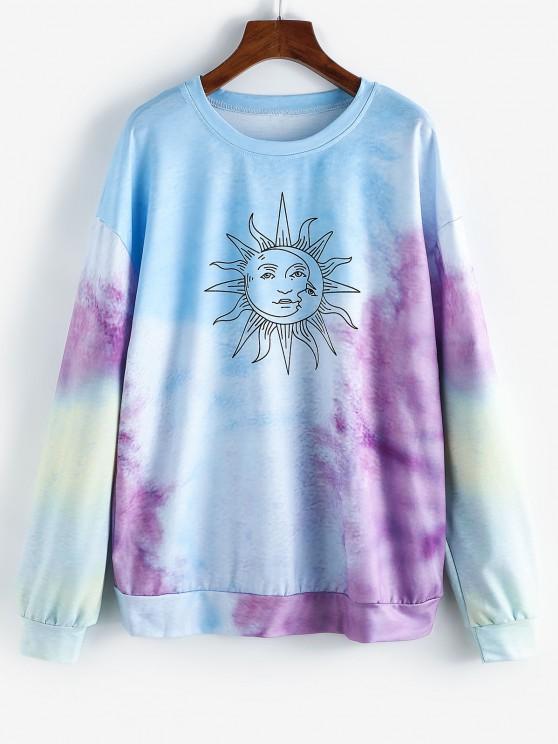 Sun Graphic Tie Dye Oversize Sweatshirt - INS | Online Fashion Free Shipping Clothing, Dresses, Tops, Shoes