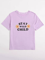 Sunflower & Slogan Short Sleeve Tee - INS | Online Fashion Free Shipping Clothing, Dresses, Tops, Shoes