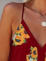 Sunflower V-neck Strap Tank Top - Tank Tops - INS | Online Fashion Free Shipping Clothing, Dresses, Tops, Shoes - 10-20 - 18/06/2021 - color-blue