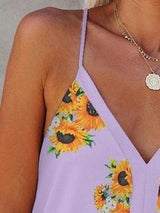 Sunflower V-neck Strap Tank Top - Tank Tops - INS | Online Fashion Free Shipping Clothing, Dresses, Tops, Shoes - 10-20 - 18/06/2021 - color-blue