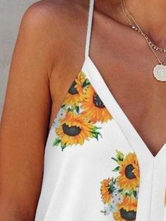 Sunflower V-neck Strap Tank Top - Tank Tops - INS | Online Fashion Free Shipping Clothing, Dresses, Tops, Shoes - 10-20 - 18/06/2021 - color-blue