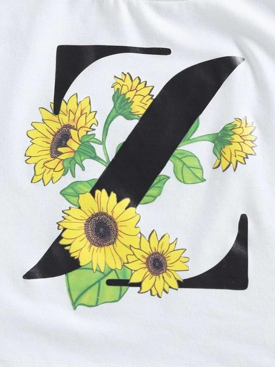 Sunflower Z Graphic Crop Tank Top - INS | Online Fashion Free Shipping Clothing, Dresses, Tops, Shoes