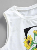 Sunflower Z Graphic Crop Tank Top - INS | Online Fashion Free Shipping Clothing, Dresses, Tops, Shoes