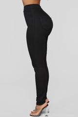 Super High Waist Denim Skinnies - Black - Jeans - INS | Online Fashion Free Shipping Clothing, Dresses, Tops, Shoes - 0 - 03/09/2021 - 1