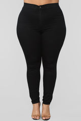 Super High Waist Denim Skinnies - Black - Jeans - INS | Online Fashion Free Shipping Clothing, Dresses, Tops, Shoes - 0 - 03/09/2021 - 1