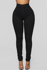 Super High Waist Denim Skinnies - Black - Jeans - INS | Online Fashion Free Shipping Clothing, Dresses, Tops, Shoes - 0 - 03/09/2021 - 1