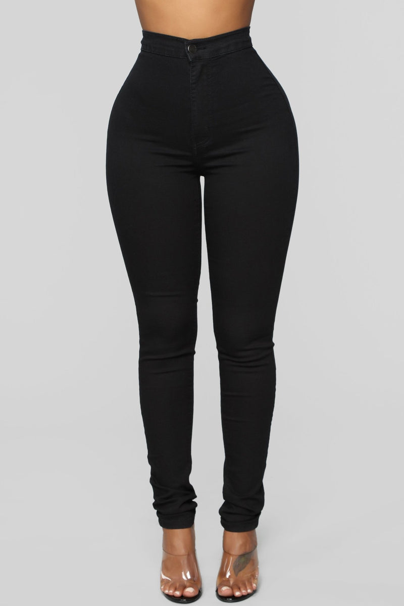 Super High Waist Denim Skinnies - Black - Jeans - INS | Online Fashion Free Shipping Clothing, Dresses, Tops, Shoes - 0 - 03/09/2021 - 1