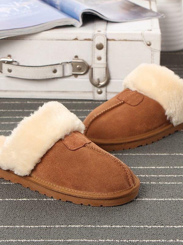 Sydney Water Resistant Genuine Shearling Scuff Slipper - Shoes - INS | Online Fashion Free Shipping Clothing, Dresses, Tops, Shoes - 03/01/2021 - Black， Brown - Casual