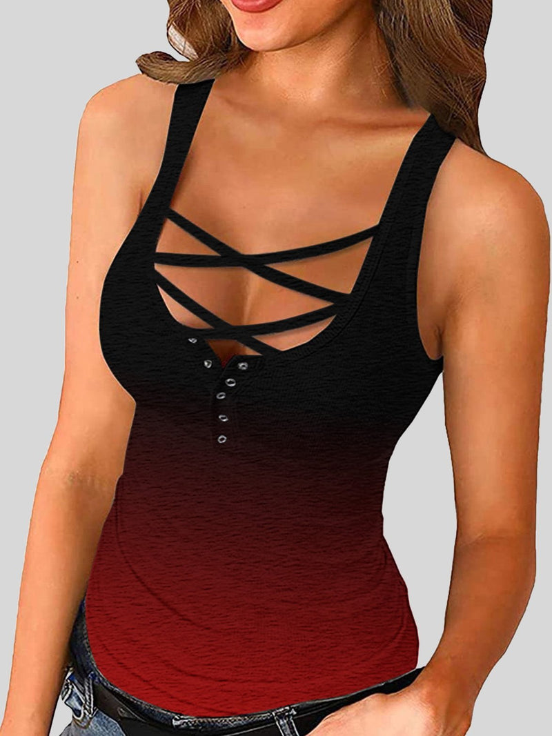 Tank Tops With Tight Gradient Print Straps - Tank Tops - INS | Online Fashion Free Shipping Clothing, Dresses, Tops, Shoes - 10-20 - 19/06/2021 - Category_Tank Tops