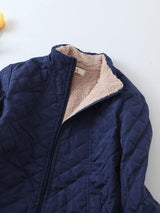 Teddy Lined Zip Up Padded Coat - INS | Online Fashion Free Shipping Clothing, Dresses, Tops, Shoes