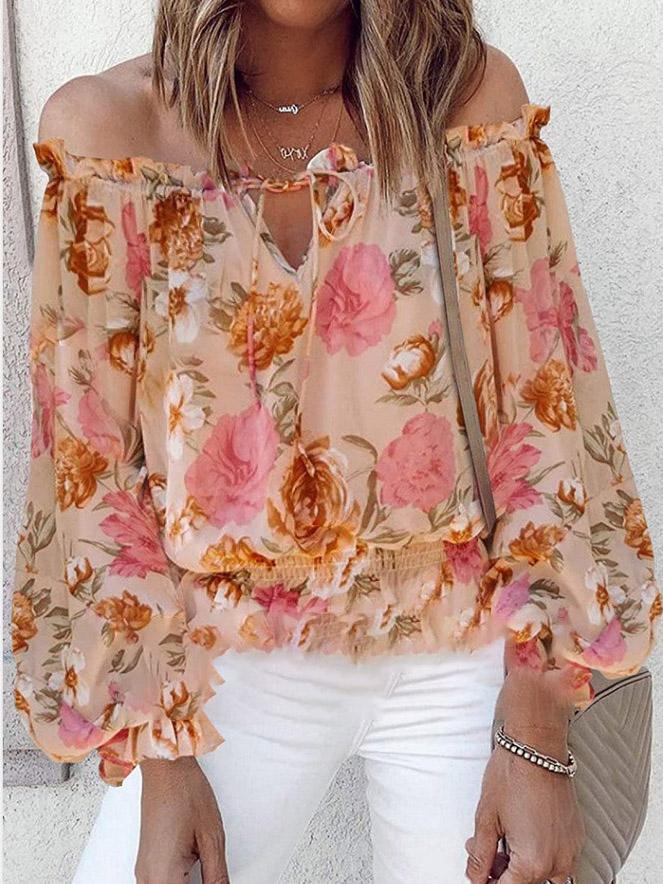 Temperament Chiffon Print Collar Loose Blouses - Blouses - INS | Online Fashion Free Shipping Clothing, Dresses, Tops, Shoes - 20-30 - 23/07/2021 - BLO2107231260