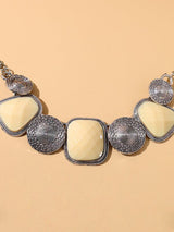 Textured Metal Decor Necklace - INS | Online Fashion Free Shipping Clothing, Dresses, Tops, Shoes