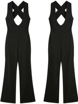 Thinking Out Loud White Backless Jumpsuit - Jumpsuits & Rompers - INS | Online Fashion Free Shipping Clothing, Dresses, Tops, Shoes - 02/27/2021 - Black - Bottoms