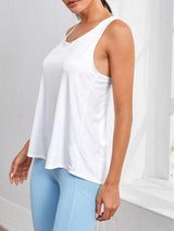 Tie Back Criss-cross Sports Tee - Activewear - INS | Online Fashion Free Shipping Clothing, Dresses, Tops, Shoes - 02/03/2021 - Activewear - Color_White