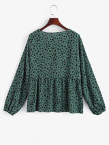 Tie Collar Spotted Print Blouse - INS | Online Fashion Free Shipping Clothing, Dresses, Tops, Shoes