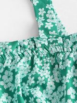 Tie Ditsy Print Tiered Trapeze Sundress - INS | Online Fashion Free Shipping Clothing, Dresses, Tops, Shoes