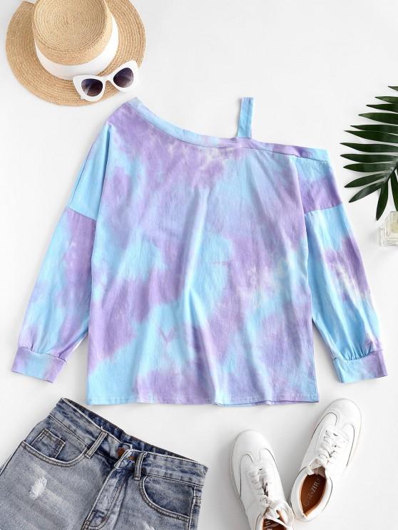 Tie Dye Cold Shoulder Pullover Sweatshirt - INS | Online Fashion Free Shipping Clothing, Dresses, Tops, Shoes