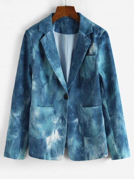 Tie Dye Corduroy Shoulder Pad Blazer - INS | Online Fashion Free Shipping Clothing, Dresses, Tops, Shoes