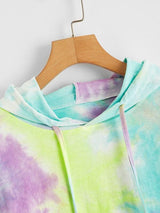 Tie Dye Drawstring Drop Shoulder Hoodie - INS | Online Fashion Free Shipping Clothing, Dresses, Tops, Shoes