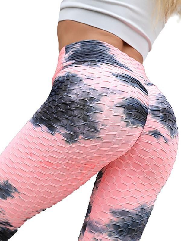 Tie Dye Gym Workout Skinny High Waist Yoga Leggings - Leggings - INS | Online Fashion Free Shipping Clothing, Dresses, Tops, Shoes - 24/04/2021 - Category_Leggings - Color_Pink