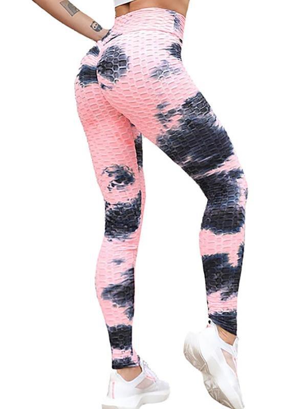 Tie Dye Gym Workout Skinny High Waist Yoga Leggings - Leggings - INS | Online Fashion Free Shipping Clothing, Dresses, Tops, Shoes - 24/04/2021 - Category_Leggings - Color_Pink