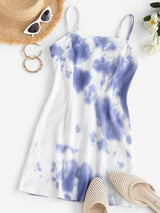 Tie Dye Knitted Mini A Line Dress - INS | Online Fashion Free Shipping Clothing, Dresses, Tops, Shoes