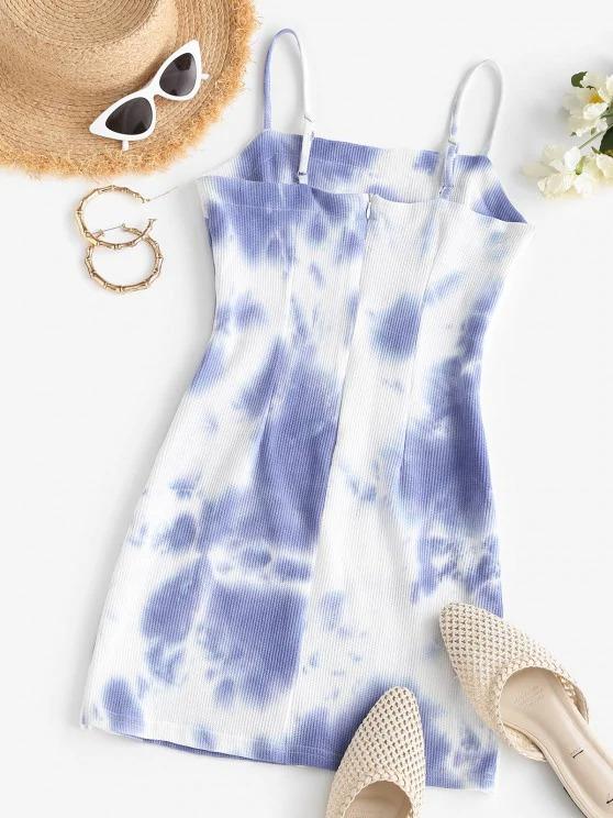 Tie Dye Knitted Mini A Line Dress - INS | Online Fashion Free Shipping Clothing, Dresses, Tops, Shoes