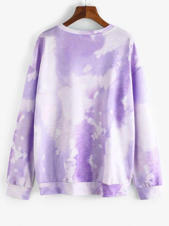 Tie Dye Letter Graphic Oversize Sweatshirt - INS | Online Fashion Free Shipping Clothing, Dresses, Tops, Shoes