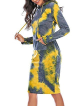 Tie Dye Long Hoodie Dress - Loungewear - INS | Online Fashion Free Shipping Clothing, Dresses, Tops, Shoes - 2XL - 3XL - Bodycon Dresses