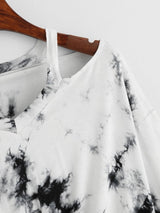 Tie-dye Long Sleeve Twist-Front Knotted Blouse - Blouse - INS | Online Fashion Free Shipping Clothing, Dresses, Tops, Shoes - 15/04/2021 - BLO210415203 - Blouses