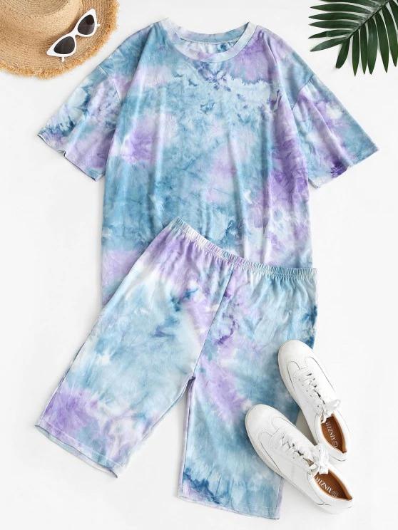 Tie Dye Lounge Casual Two Piece Set - INS | Online Fashion Free Shipping Clothing, Dresses, Tops, Shoes