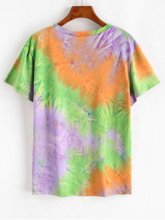 Tie Dye Lunar Sun Graphic T-shirt - INS | Online Fashion Free Shipping Clothing, Dresses, Tops, Shoes