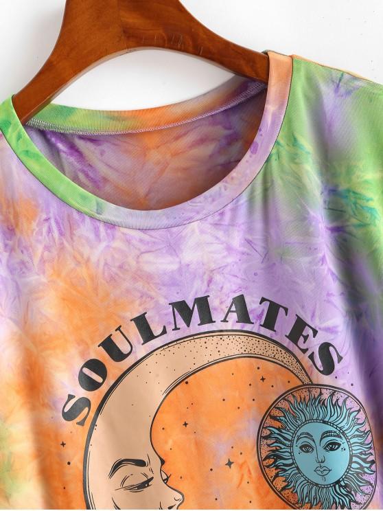 Tie Dye Lunar Sun Graphic T-shirt - INS | Online Fashion Free Shipping Clothing, Dresses, Tops, Shoes