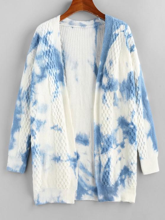 Tie Dye Mixed Knit Drop Shoulder Cardigan - INS | Online Fashion Free Shipping Clothing, Dresses, Tops, Shoes