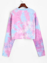 Tie Dye Print Butterfly Embroidered Sweatshirt - INS | Online Fashion Free Shipping Clothing, Dresses, Tops, Shoes