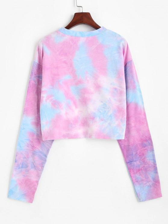 Tie Dye Print Butterfly Embroidered Sweatshirt - INS | Online Fashion Free Shipping Clothing, Dresses, Tops, Shoes