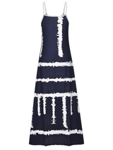 Tie Dye Print Halter Maxi Dress - Maxi Dresses - INS | Online Fashion Free Shipping Clothing, Dresses, Tops, Shoes - 28/04/2021 - Category_Maxi Dresses - Color_Dark Blue