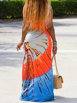 Tie Dye Print Sleeveless Vest Maxi Dress - Maxi Dresses - INS | Online Fashion Free Shipping Clothing, Dresses, Tops, Shoes - 14/04/2021 - Color_Orange - DRE210414780